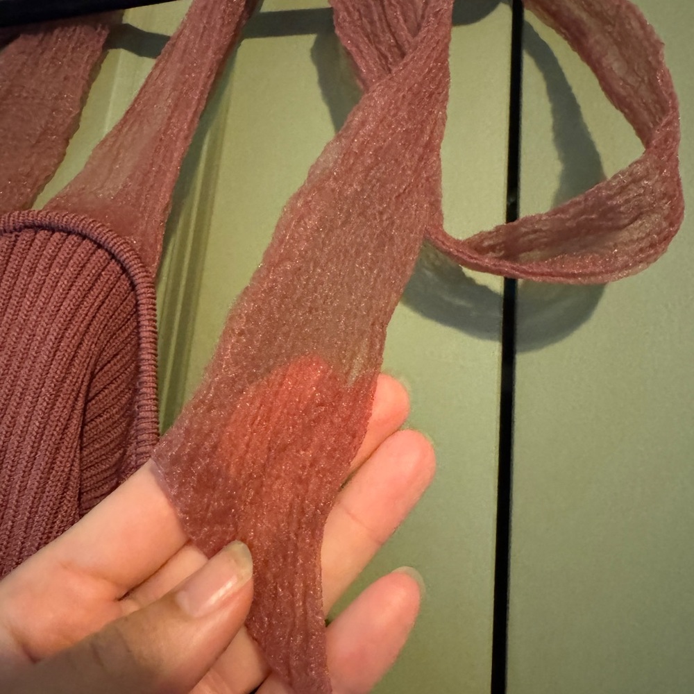 Zara Organza Combination Strap Knit Top - Picture 9 of 9